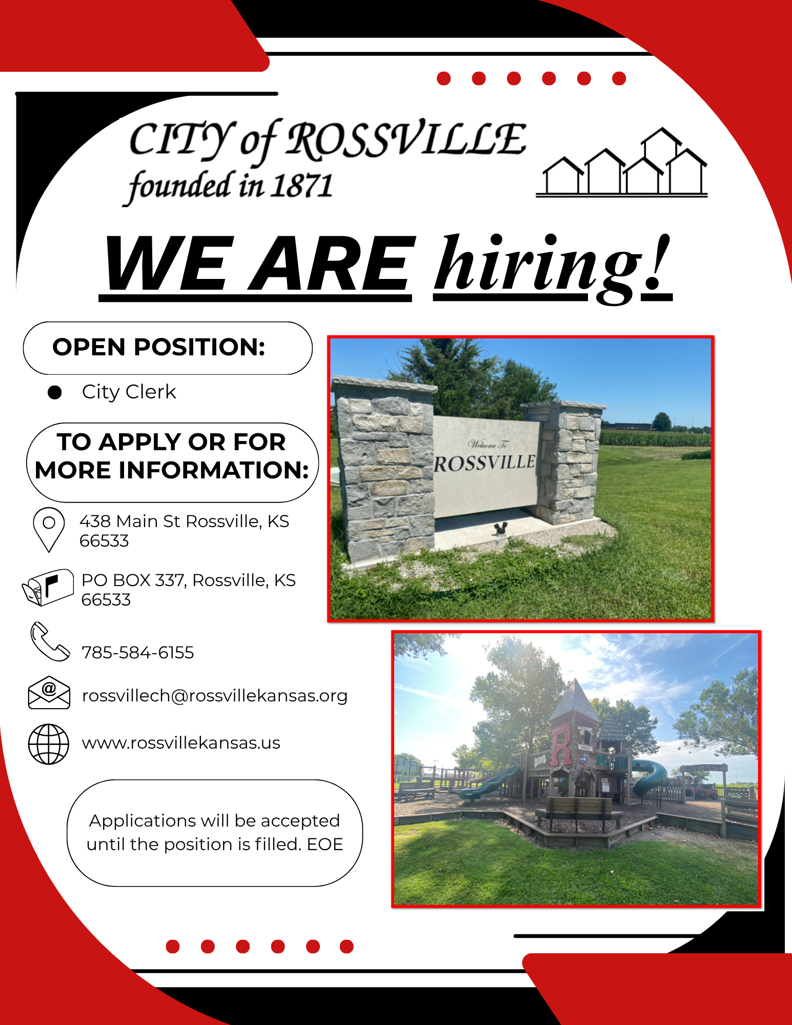 City Clerk Job Opening - Rossville | Official City Website